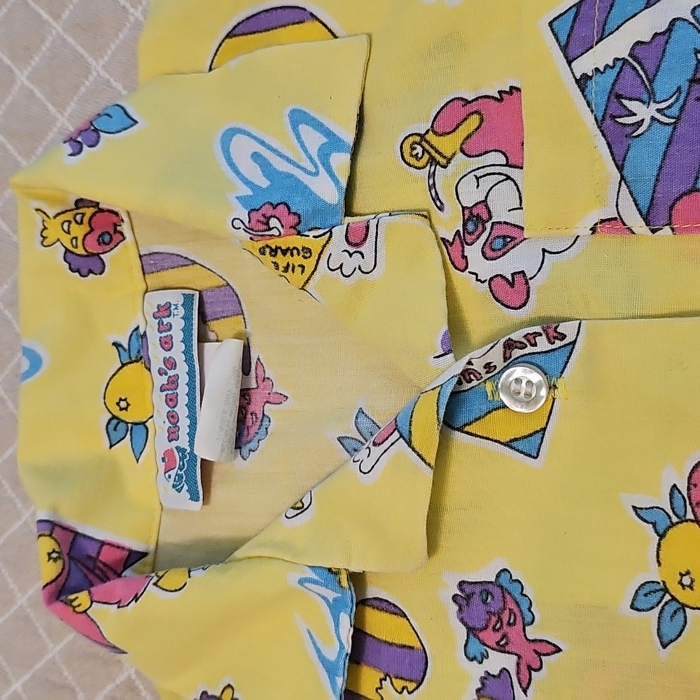 Vintage Noah's Ark toddler boy Shirt 4T Yellow EASTER - Picture 2 of 7